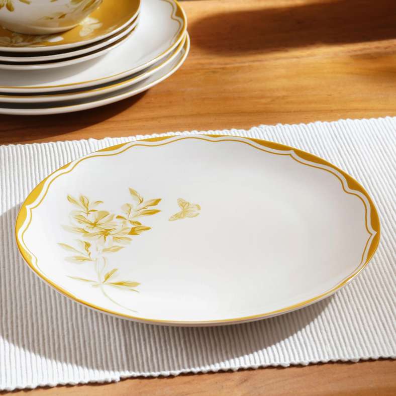 Pan Home Forsythia 12-Piece Porcelain Dinner Set -Yellow - 171BOL9900019 - Image 2
