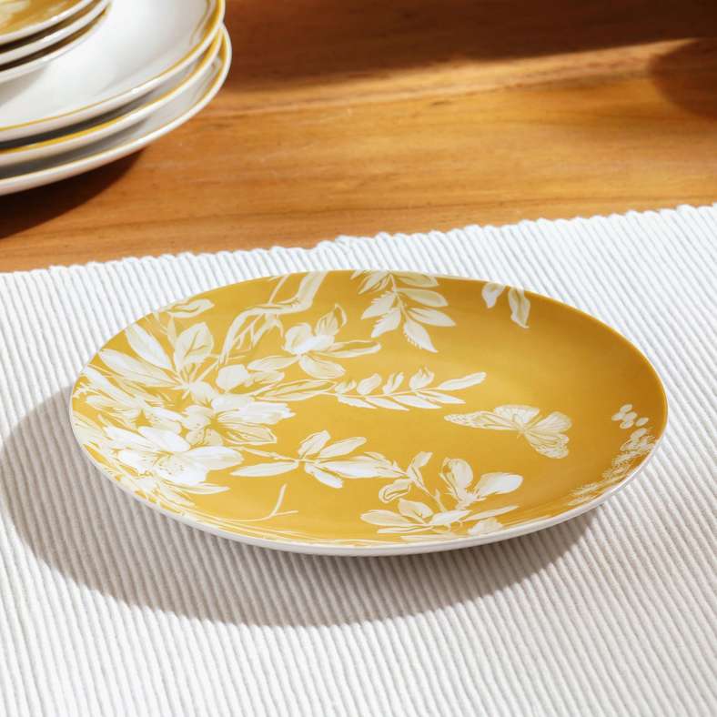 Pan Home Forsythia 12-Piece Porcelain Dinner Set -Yellow - 171BOL9900019 - Image 4