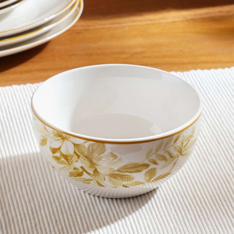 Pan Home Forsythia 12-Piece Porcelain Dinner Set -Yellow - 171BOL9900019 - Image 3