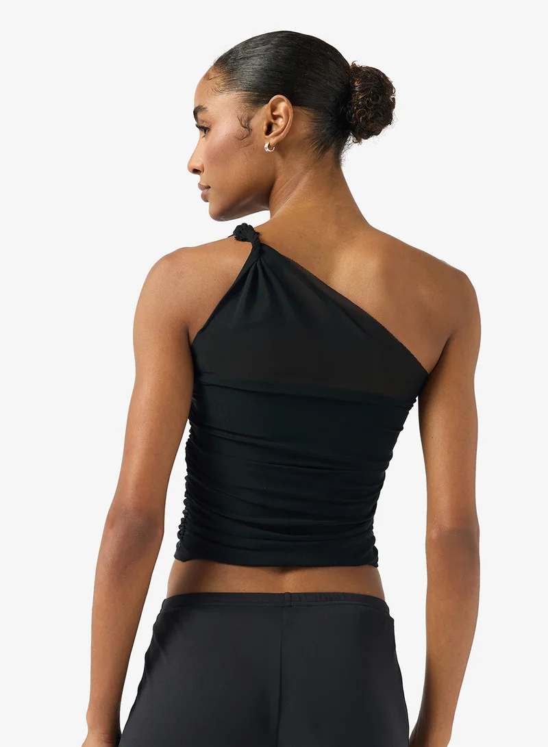 FRWD One Shoulder Mesh Detail Training Top