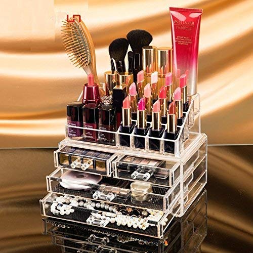 myzon 4 Drawer Plastic Cosmetic Makeup Jewelry Lipstick Storage Box and Hair Accessories Storage Holder Container Boxes - New Model - Image 1