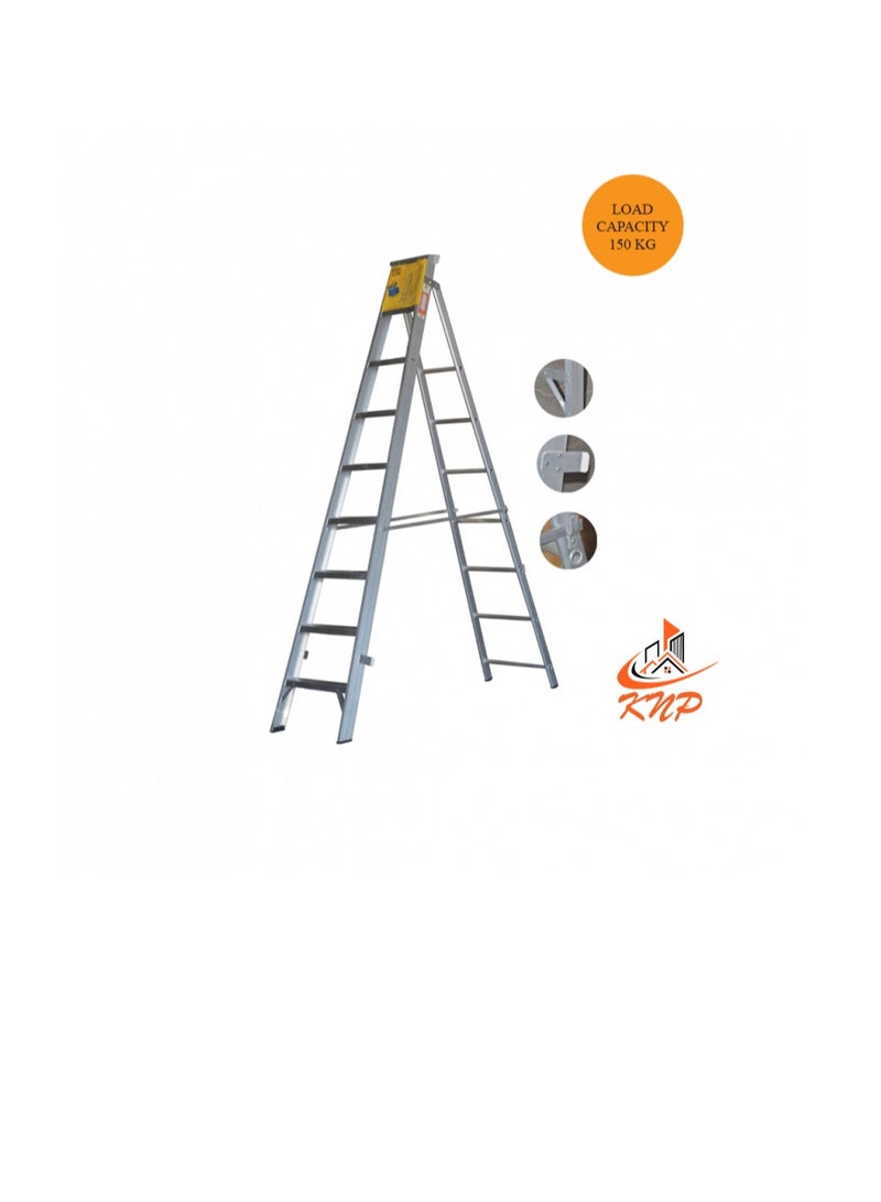 KNP Heavy Duty Dual Purpose Aluminum Ladder 9 STEPS  - Image 3