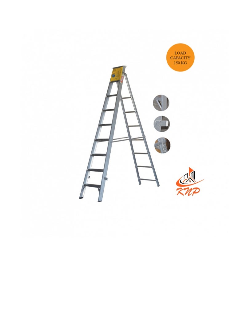 KNP Heavy Duty Dual Purpose Aluminum Ladder 9 STEPS  - Image 2