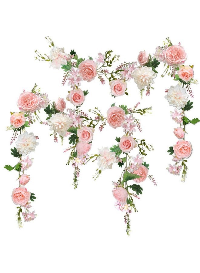 OrgMemory Peony Garland, 2PCS 6' Each, OrgMemory Rose Flower Vine, Floral Garland for Wedding Decor Home Table Runner Mantle Decoration - Image 1