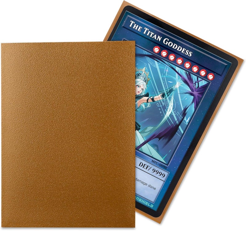 TitanShield (150 Sleeve) Colored Small Japanese Sized Trading Card Sleeves Deck Protector for Yu-Gi-Oh, Cardfight!! Vanguard & More (Gold) - Image 2