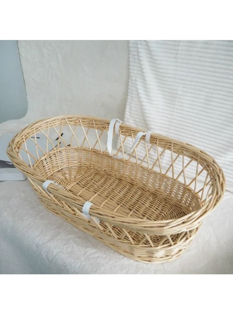 BABYCARA - Baby Birth Cradle Moses Basket Bamboo with Mosquito Net - Image 1