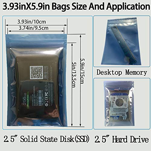 Daarcin Antistatic Bags, 30pcs 3 Sizes Mixed ESD Shielding Bag with Labels for Hard drive HDD,Anti Static Bag for Varieties of Electronic Device - Image 3