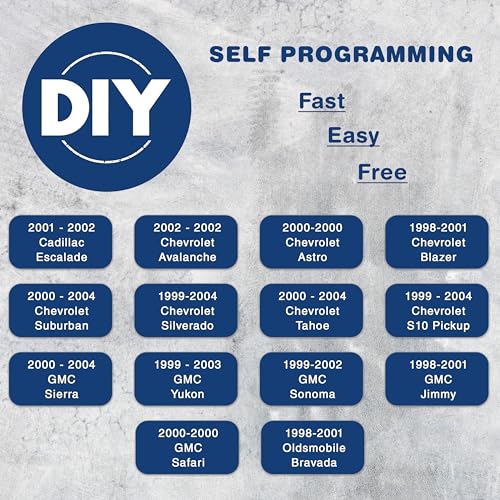 KeylessOption 2X KeylessOption Key Fob for 1998 1999 2000 2001 2002 2003 2004 Cadillac Escalade Chevrolet Chevy Silverado Suburban Tahoe GMC Yukon Sierra Remote, 3-Button 15042968, Programming Guide Included - Image 3