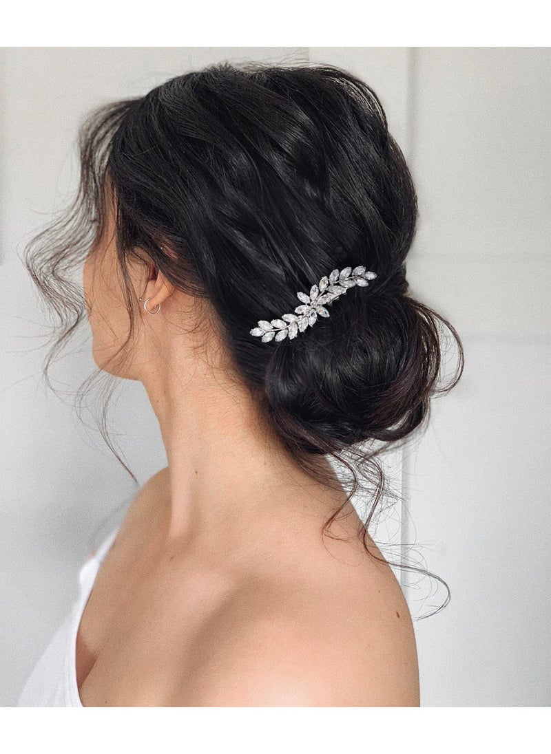 SWEETV SWEETV Rhinestone Crystal Hair Accessories  Retro Bridal Hairpiece Sparkly Side Comb for Brides Bridesmaids Women and Girls 