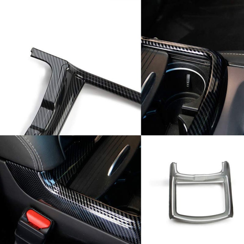crosselec Red Carbon Fiber Cup Holder Cover Trim Decor Sticker for Dodge Charger 2015-2021/ Chrysler 300 2015-2021 - Image 4