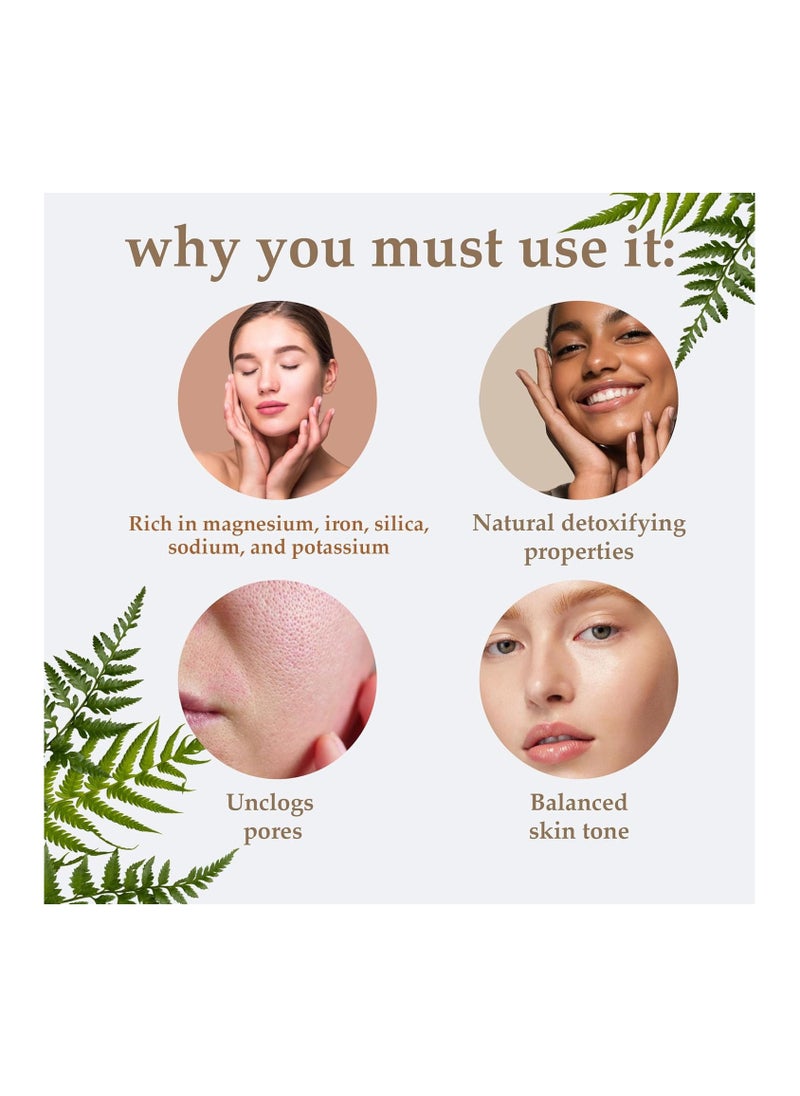 Moroccan Rhassoul Clay (Nude) Powder | Ghassoul | mi nature | Skin care mask for deep cleansing,nourishing | Soaps, cosmetics, and bathing products| Hair Cleanser | 227g(8oz)