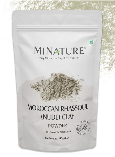 Moroccan Rhassoul Clay (Nude) Powder | Ghassoul | mi nature | Skin care mask for deep cleansing,nourishing | Soaps, cosmetics, and bathing products| Hair Cleanser | 227g(8oz)