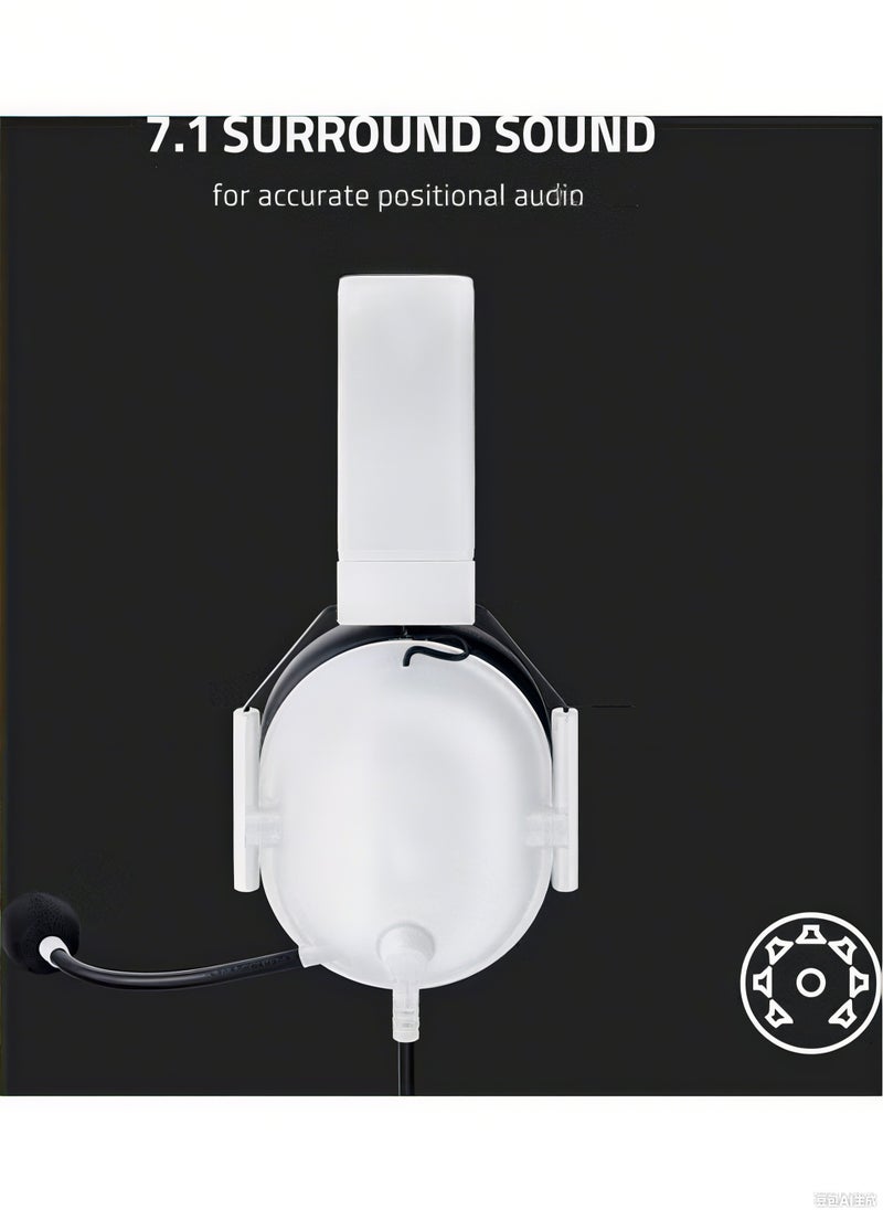 Verci BlackShark V2 X Gaming Headset: 7.1 Surround Sound - 50mm Drivers - Memory Foam Cushion - for PC, Mac, PS4, PS5, Switch, Xbox One, Xbox Series X|S, Mobile - 3.5mm Audio Jack - White  - Image 5