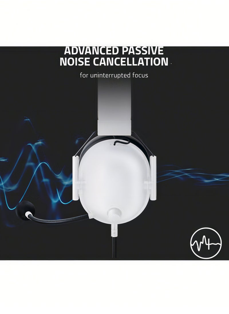 Verci BlackShark V2 X Gaming Headset: 7.1 Surround Sound - 50mm Drivers - Memory Foam Cushion - for PC, Mac, PS4, PS5, Switch, Xbox One, Xbox Series X|S, Mobile - 3.5mm Audio Jack - White  - Image 3