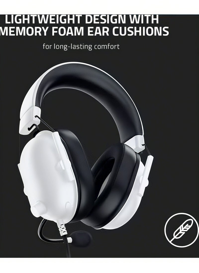 Verci BlackShark V2 X Gaming Headset: 7.1 Surround Sound - 50mm Drivers - Memory Foam Cushion - for PC, Mac, PS4, PS5, Switch, Xbox One, Xbox Series X|S, Mobile - 3.5mm Audio Jack - White  - Image 4