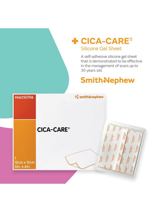 Smith&nephew ورقة جل سيليكون ذاتية اللصق من سميث + نيفيو لإدارة الندبات، منتج للعناية بالجروح، 5 بوصات × 6 بوصات - Image 2
