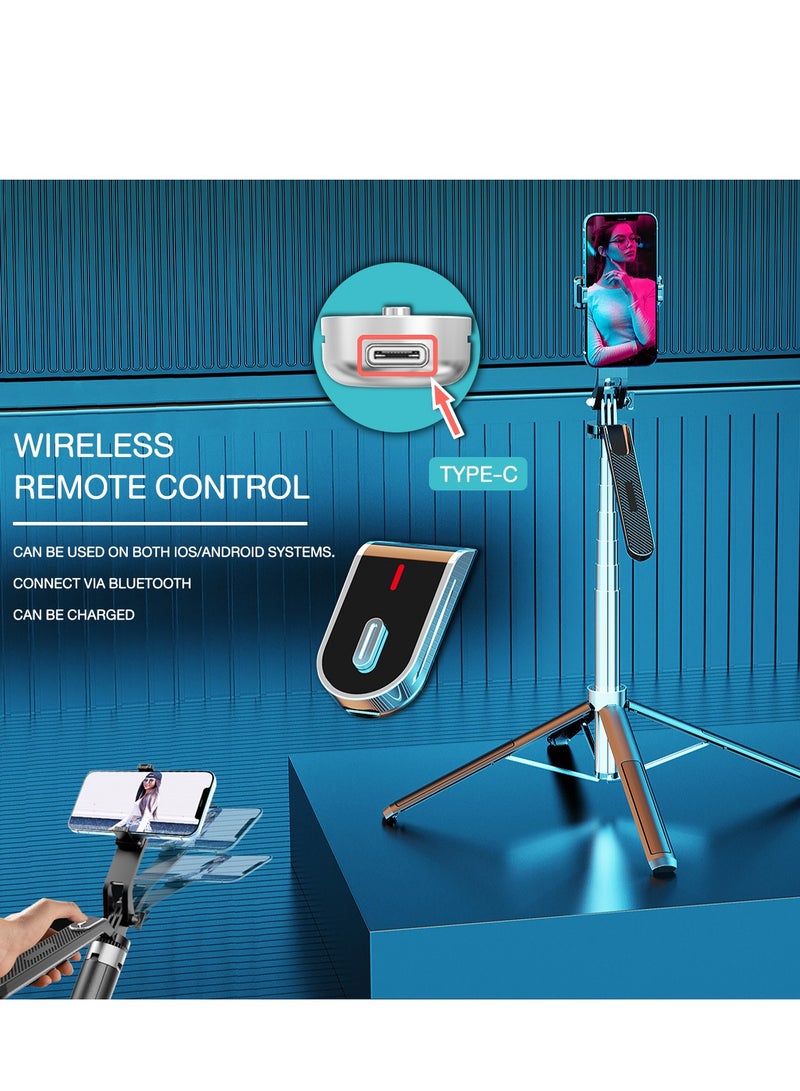 Extendable Selfie Stick Tripod with Wireless Remote and Phone Clip, Lightweight Portable Stainless Steel for i Phone/Android (Model P180) - Image 5