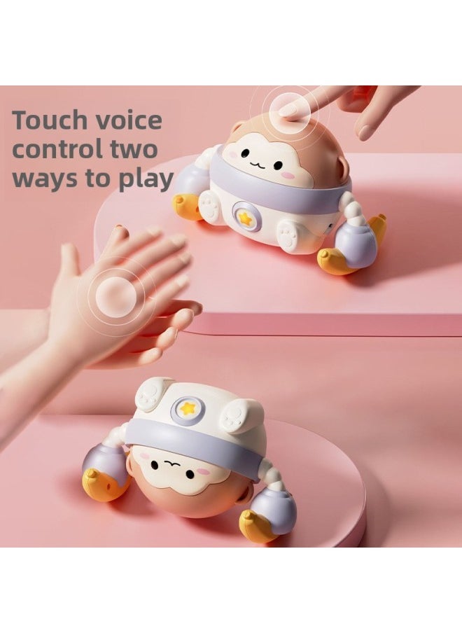 Generic - Rolling Monkey Baby Learning To Climb Toy Baby 0 1 Year Old Head Up Training Electric Music Somersault Guide Comfort-Color:[value Combination] Pink☆Tumbling Monkey + Small Speaker (pink) - Image 1