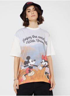 Mickey & Friends تي شيرت كبير الحجم بطباعة رقمية لميكي وميني  - Image 1