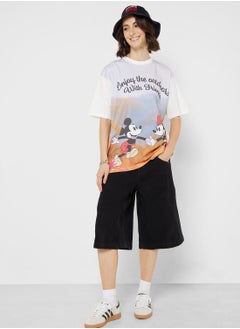 Mickey & Friends تي شيرت كبير الحجم بطباعة رقمية لميكي وميني  - Image 4