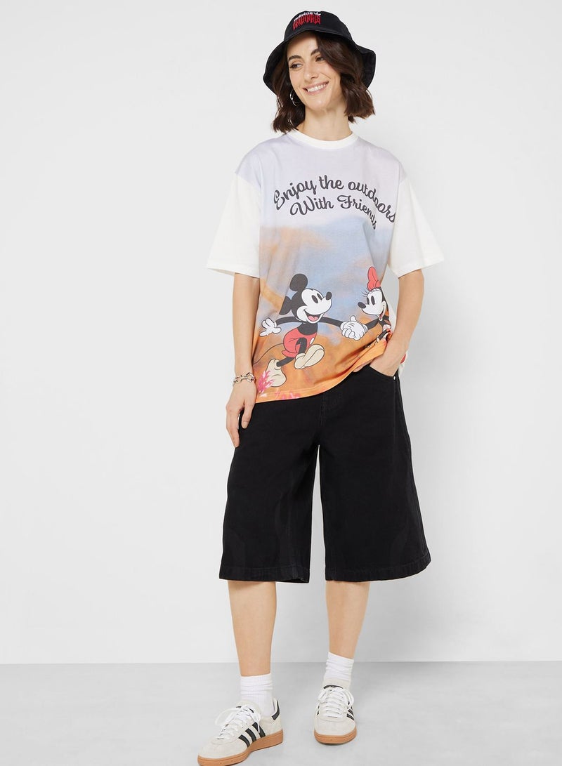 Mickey & Friends Mickey & Minnie Oversize Digital Print T-Shirt - Image 4