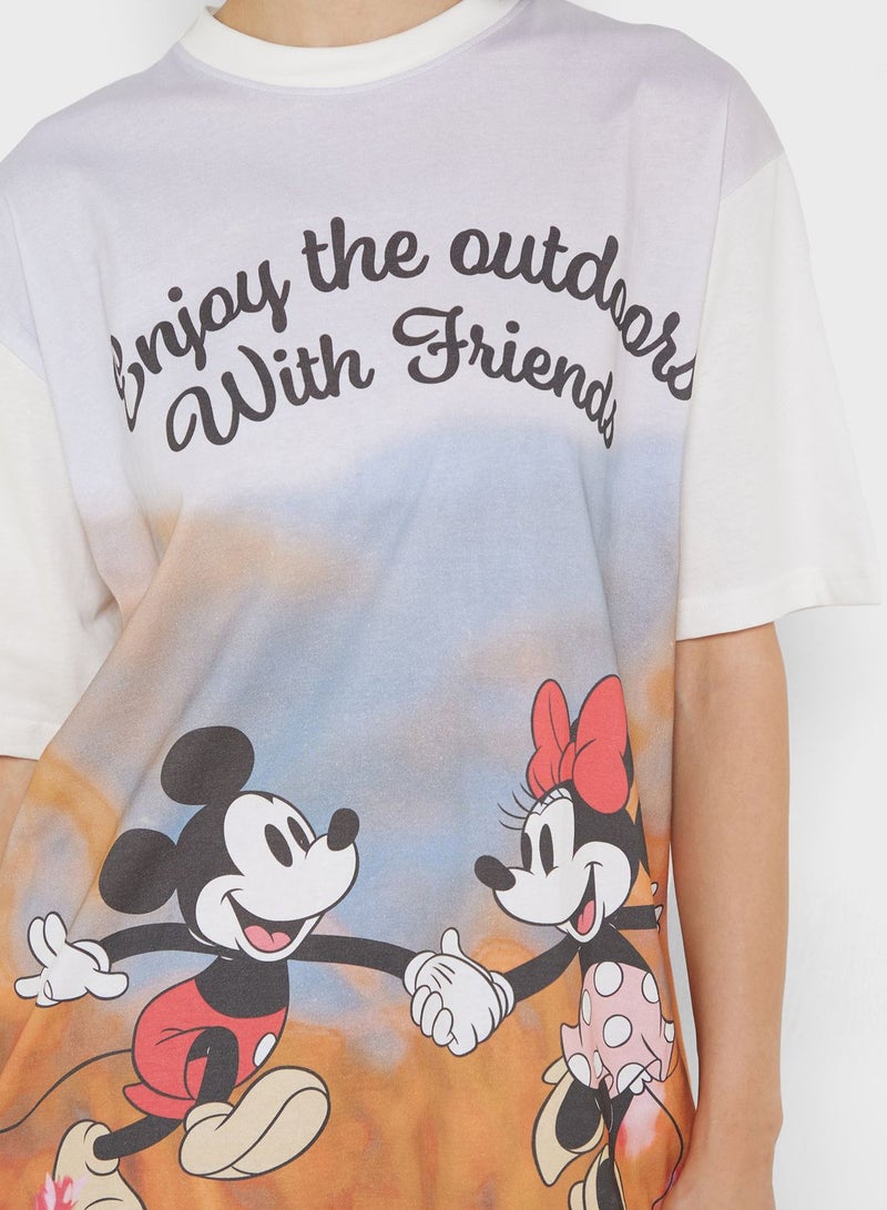 Mickey & Friends Mickey & Minnie Oversize Digital Print T-Shirt - Image 3