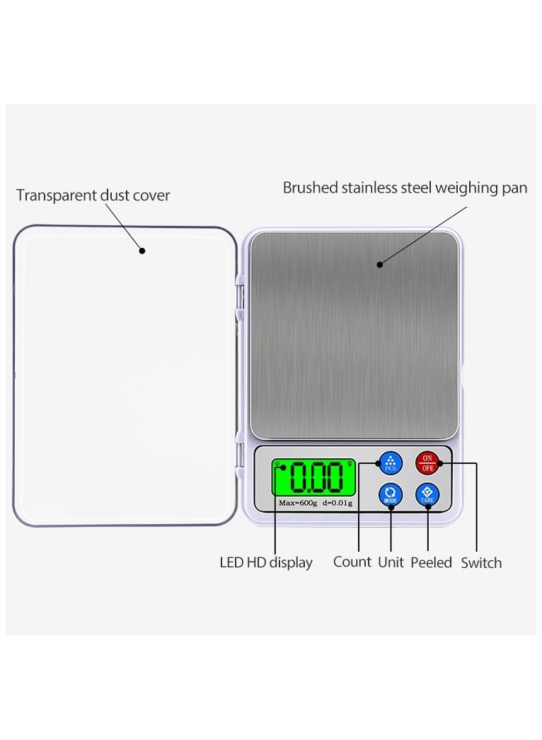 Generic MH-555 600g x 0.01g High Accuracy Digital Electronic Portable Kitchen Scale Balance Device with 2.2 inch LCD Screen  - Image 2
