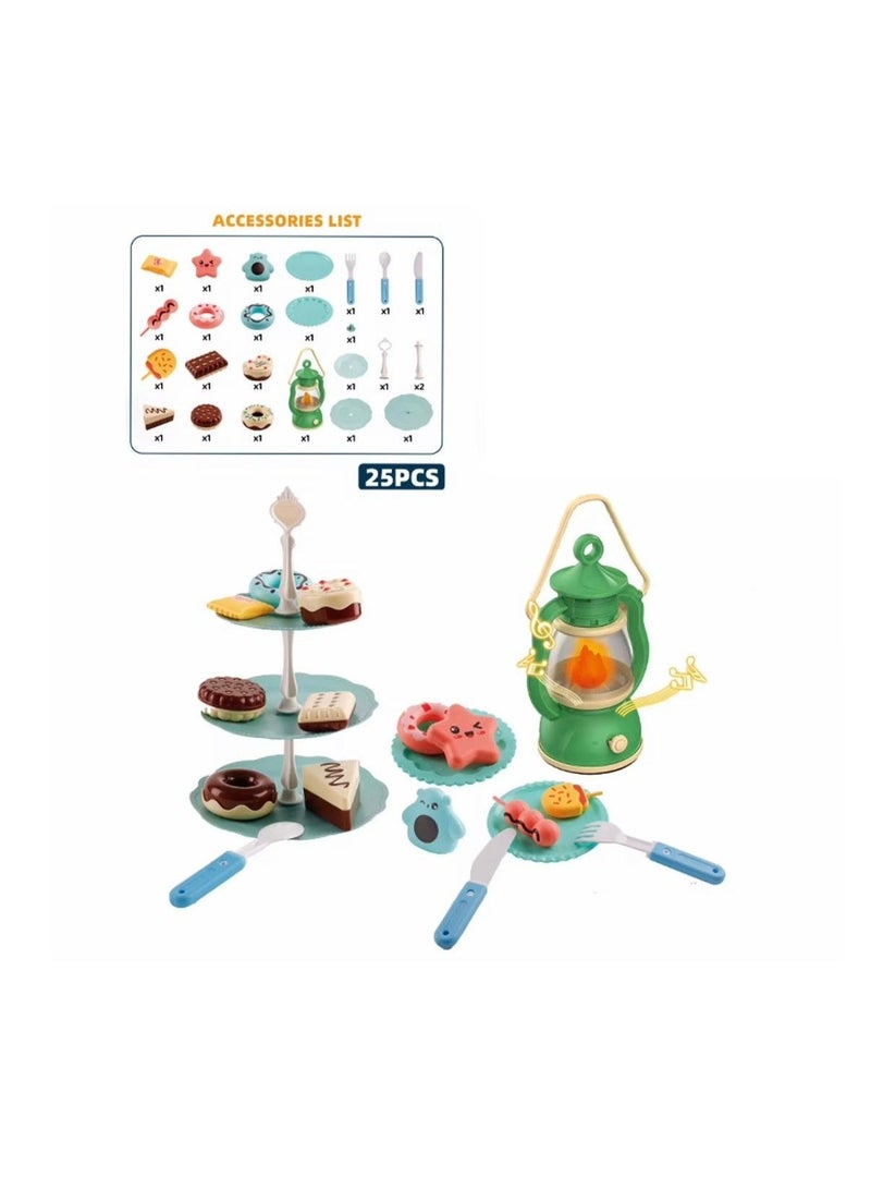 Toyland 25-Piece Campfire Camping Toy Set for Kids – Pretend BBQ, Lantern with Light & Sound, Role Play Accessories for Indoor & Outdoor Fun - Image 4