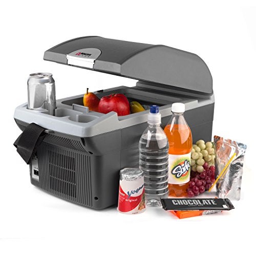 Wagan EL6214 Personal Thermoelectric Cooler/Warmer, 14 Liter Capacity, Portable Electric Car Cooler with 12/24V DC, 12V Small Fridge for Car, RV, and Camping Use, UL Listed - Image 1