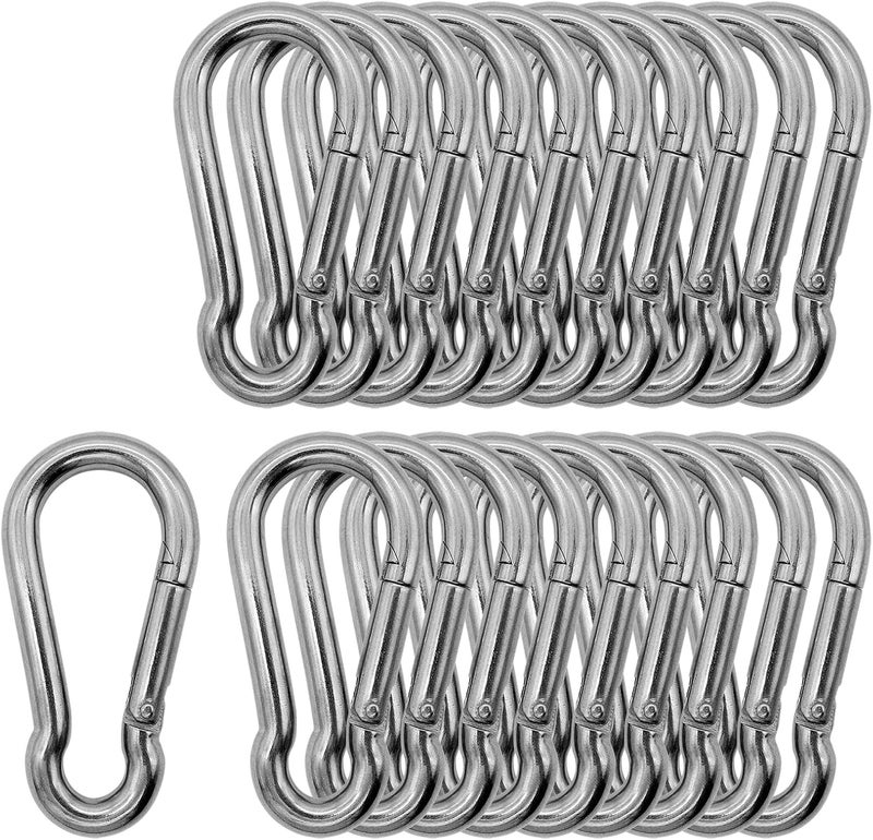 Outmate Marine Grade 316 Stainless Steel Carabiners Heavy Duty, Durable & Rust-Free Clips for Gym, Swing, Dog Leashes, Hammocks, Keychains, and More - Image 1