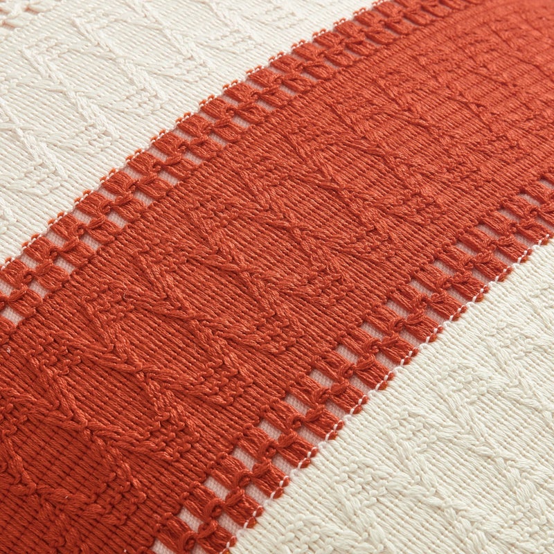 ZeeMart 2 Packs Cotton Boho Throw Pillow Covers 16x16 Inch Contrast Orange  Soft Farmhouse Decorative Fall Couch Pillow Cases Burnt Orange Cushion Covers for Sofa Bed Living Room Home Decor - Image 4
