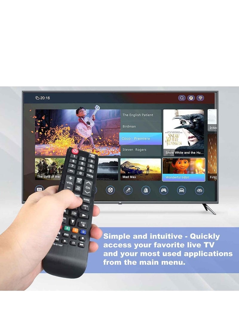 ELTRAZONE - BN59-01199F Remote Control for Samsung TV - Compatible with LED, LCD, QLED, 4K, 8K, UHD, 3D, HDR, Curved, and Smart TVs - Replaces Remotes for UN24M4500AFXZA, UN28M4500AFXZA, UN32J4500AF, UN48J6200AF & More - Includes Battery - Image 1