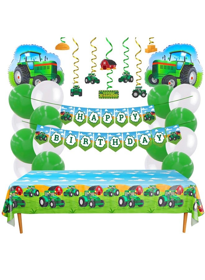 Blue Orchards طقم زينة حفلة الجرار (47 قطعة) لوازم حفلة عيد ميلاد الجرار زينة حفلة الجرار زينة للحفلة حفلة الحيوانات الزراعية موضوع الجرار حفل استقبال المولود الجديد بساتين زرقاء - Image 2