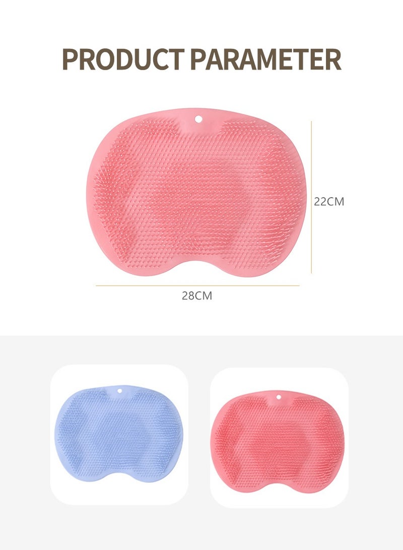 BEIRUI حصيرة استحمام لفرك القدمين 2 قطعة، أداة سحرية لفرك القدمين والظهر، فرشاة استحمام، حصيرة تدليك ثابتة للقدم، حصيرة معلقة على الحائط لتخفيف التعب والألم - Image 3