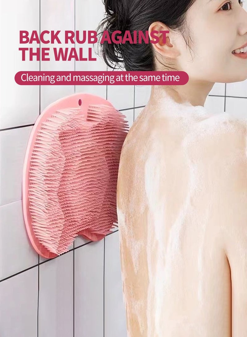 BEIRUI حصيرة استحمام لفرك القدمين 2 قطعة، أداة سحرية لفرك القدمين والظهر، فرشاة استحمام، حصيرة تدليك ثابتة للقدم، حصيرة معلقة على الحائط لتخفيف التعب والألم - Image 4