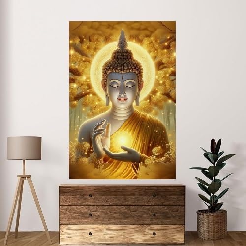 Fliptic Lord Buddha Religious Wall Decor Poster for Home and Office (300 GSM Paper, 12 x 18 Inch, Multicolour) (Design 12) - Image 2