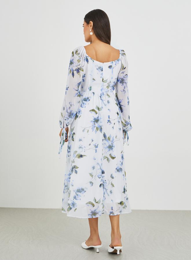 Styli Floral Chiffon Dress - Image 5