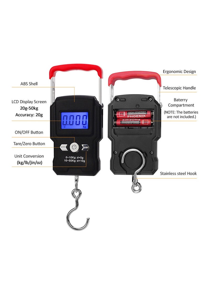 وي هانج ميزان حقائب السفر المحمول مع خطاف تعليق - 50 كجم - Image 3