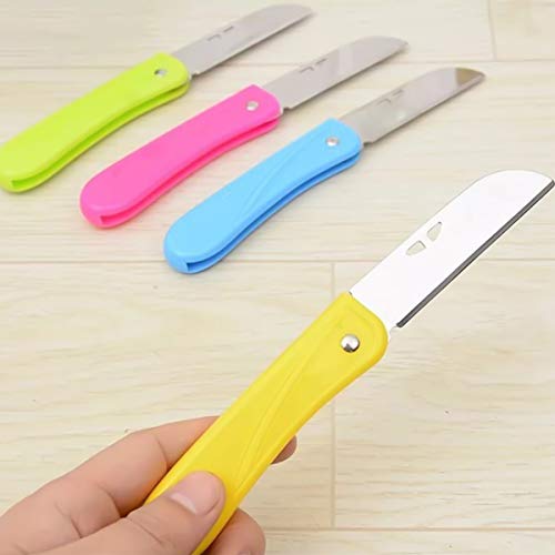 Kocpudu fruit knife small,New Foldable Fruit Knife Set,paring knife set of Exquisite and Beautiful,Small and Easy to Carry,suitable for Most Types of Vegetables and Fruits,4 Pieces(red, Blue,green,yellow) - Image 5