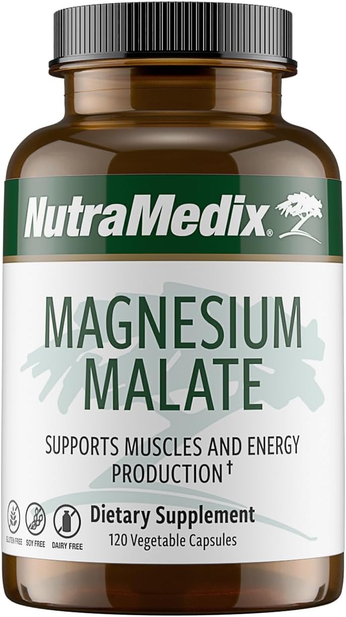 NutraMedix Magnesium Malate Energy Supplements  Bioavailable Magnesium Supplement for Sleep Immune Support  Joint Health  Vegan NonGMO  GlutenFree 120 Vegetarian Capsules - Image 1