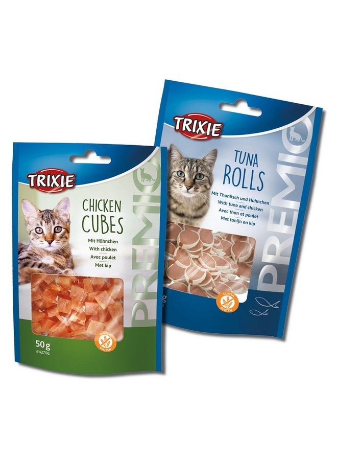 تريكسي مجموعة مكافآت القطط من قطع فيليه البط الفاخرة ومكعبات الدجاج الفاخرة، مكافآت غنية بالعناصر الغذائية للقطط، مناسبة لجميع السلالات - (عبوة من قطعتين) - Image 1