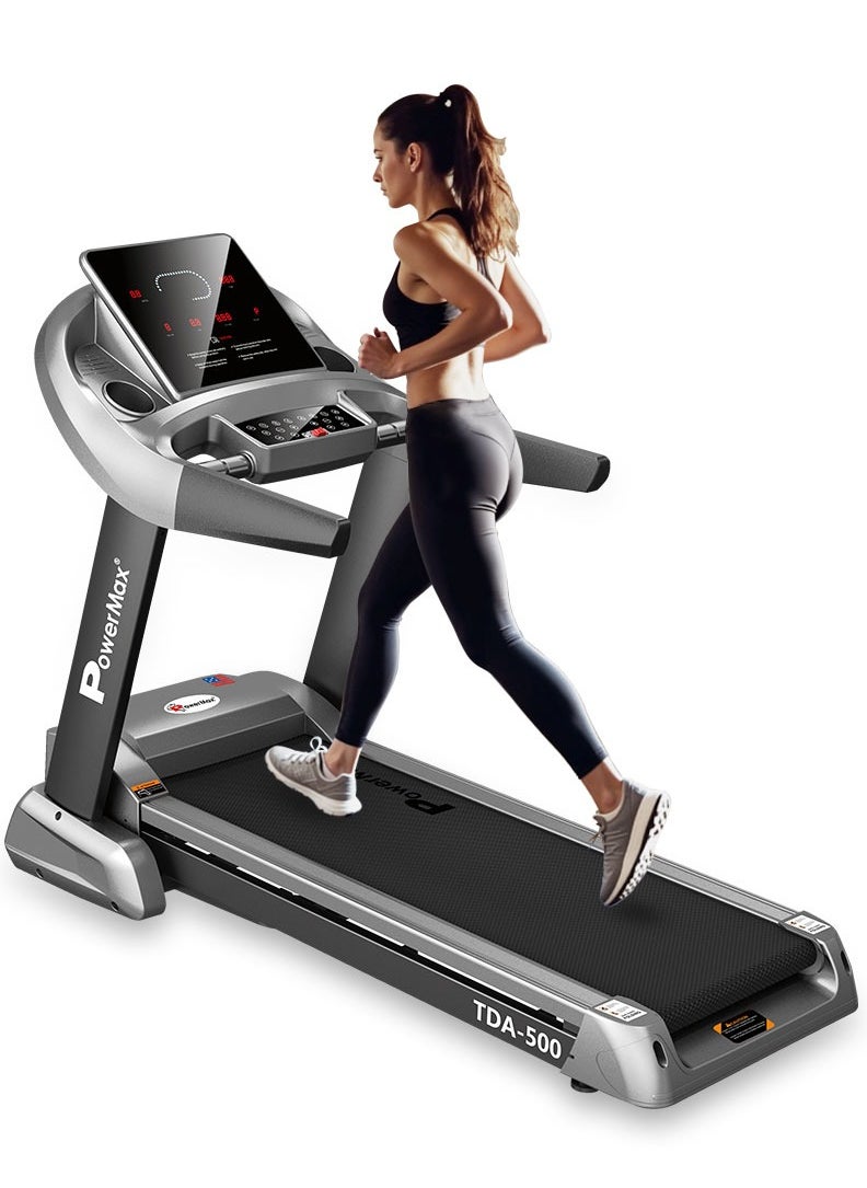 PowerMax Fitness Fitness Tda-500 (6Hp Peak) Motorized Treadmill For Home With Auto-Incline, Semi-Auto Lubrication, 12 Pre-Set Programs, Max.Speed 20 Km/Ph, Max User Weight 150 Kg,  - Image 1