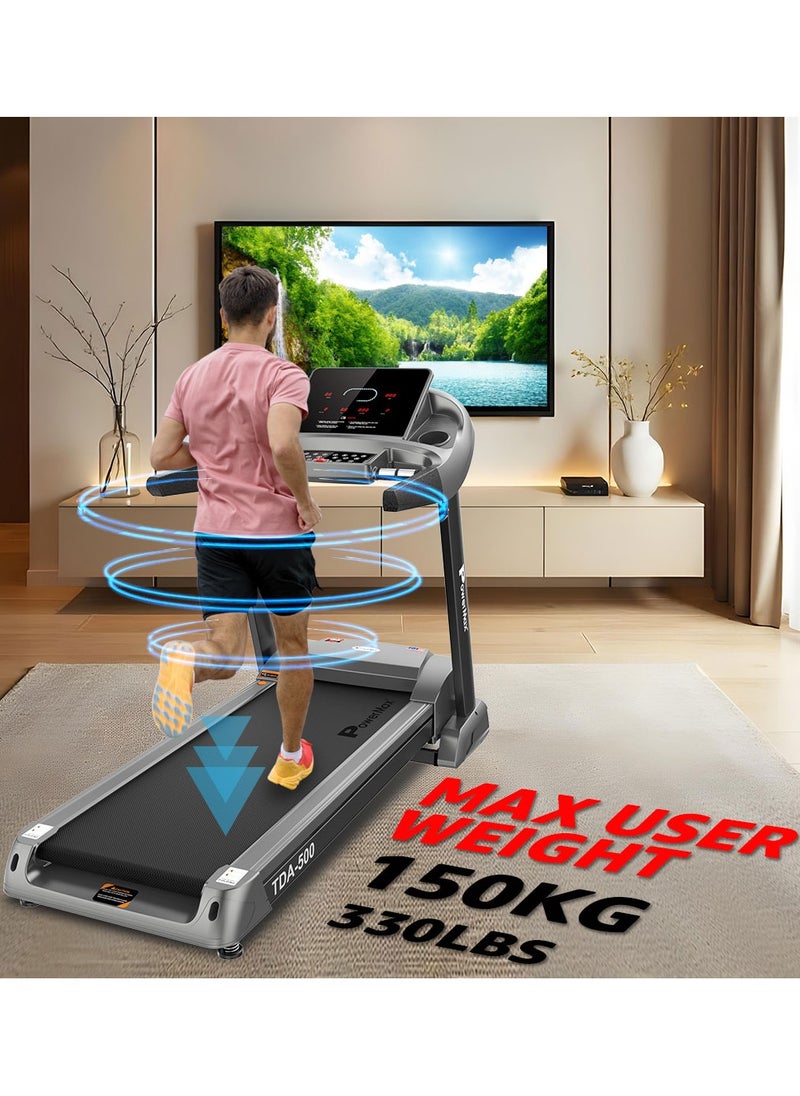 PowerMax Fitness Fitness Tda-500 (6Hp Peak) Motorized Treadmill For Home With Auto-Incline, Semi-Auto Lubrication, 12 Pre-Set Programs, Max.Speed 20 Km/Ph, Max User Weight 150 Kg,  - Image 5