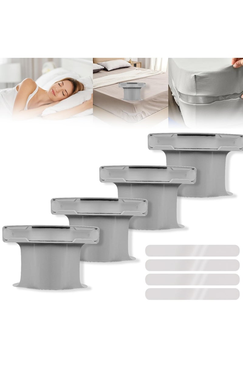 TAPIT Lock Sheet Holders Bed Sheet Holder for Corners Keep Sheets Firm & Tight Heavy Duty Bed Sheet Holder Corner Fitted Sheet Straps Fit All Mattress Size (Grey-4PCS)  - Image 1