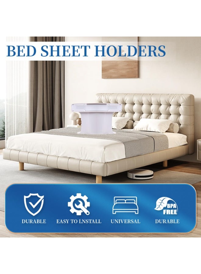 TAPIT Lock Sheet Holders Bed Sheet Holder for Corners Keep Sheets Firm & Tight Heavy Duty Bed Sheet Holder Corner Fitted Sheet Straps Fit All Mattress Size (Grey-4PCS)  - Image 3
