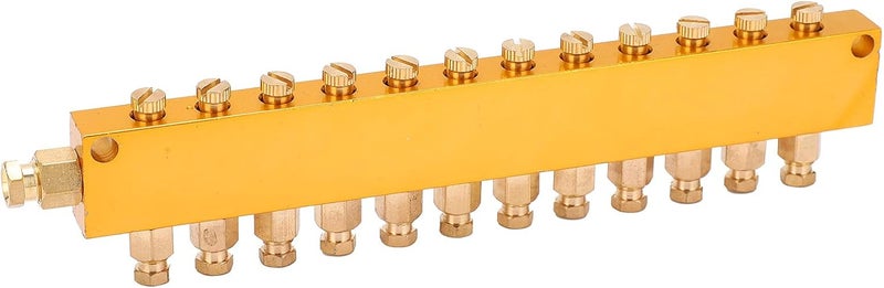 Adjustable Brass Oil Distributor, Lube Piston Separator Divider Valve for CNC Machining Center, Internal Card Type Lubrication System with Precise Flow Control for Machine Tools (One in, 12 out) - Image 2