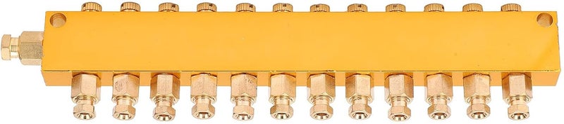 Adjustable Brass Oil Distributor, Lube Piston Separator Divider Valve for CNC Machining Center, Internal Card Type Lubrication System with Precise Flow Control for Machine Tools (One in, 12 out) - Image 4