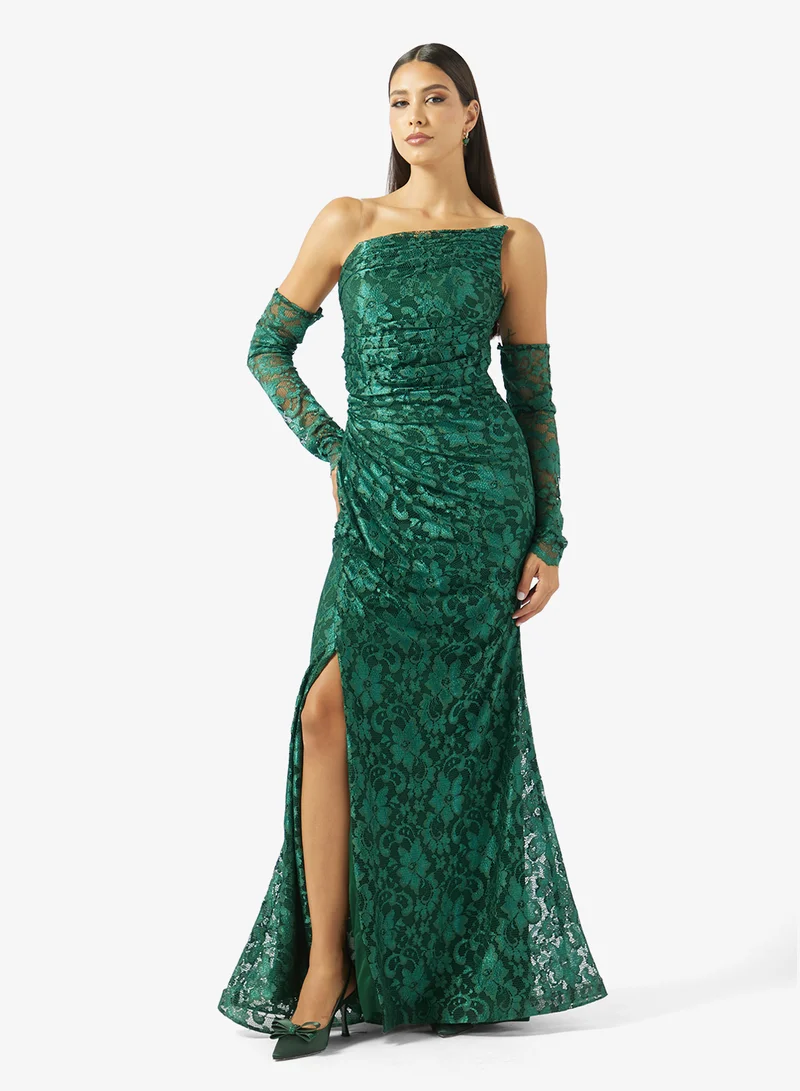 اكاديا فاشن CURVED BUST DANTEL DRESS