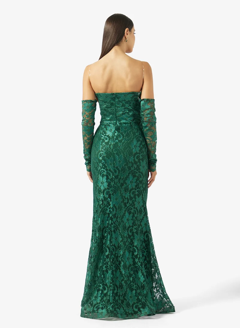 اكاديا فاشن CURVED BUST DANTEL DRESS