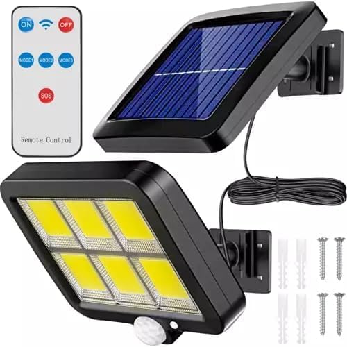 LeafLoom Solar Wall Lights COB Motion Sensor Outdoor Security Lights 3 Lighting Modes Dimmable Solar Powered Waterproof Lamp with 165ft Cable for Outside Garden Garage Shed Walkway Use - Image 1